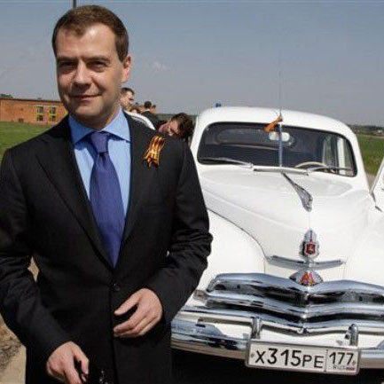 Президентский автопробег Янукович-Медведев