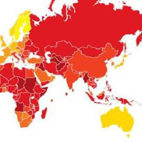 Украина заняла 134 место в мире по уровню коррупции